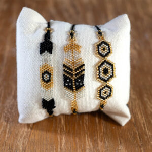 PACK 3 PULSERAS SAWA · Black Gold
