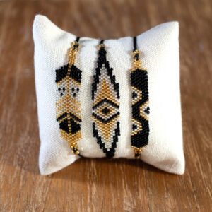 PACK 3 PULSERAS SAWA · Black Gold