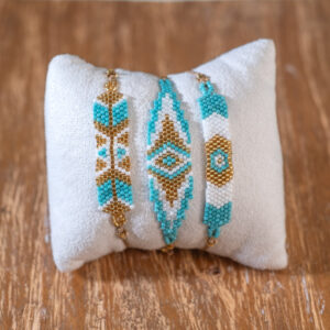 PACK 3 PULSERAS SAWA · Golden Turquoise